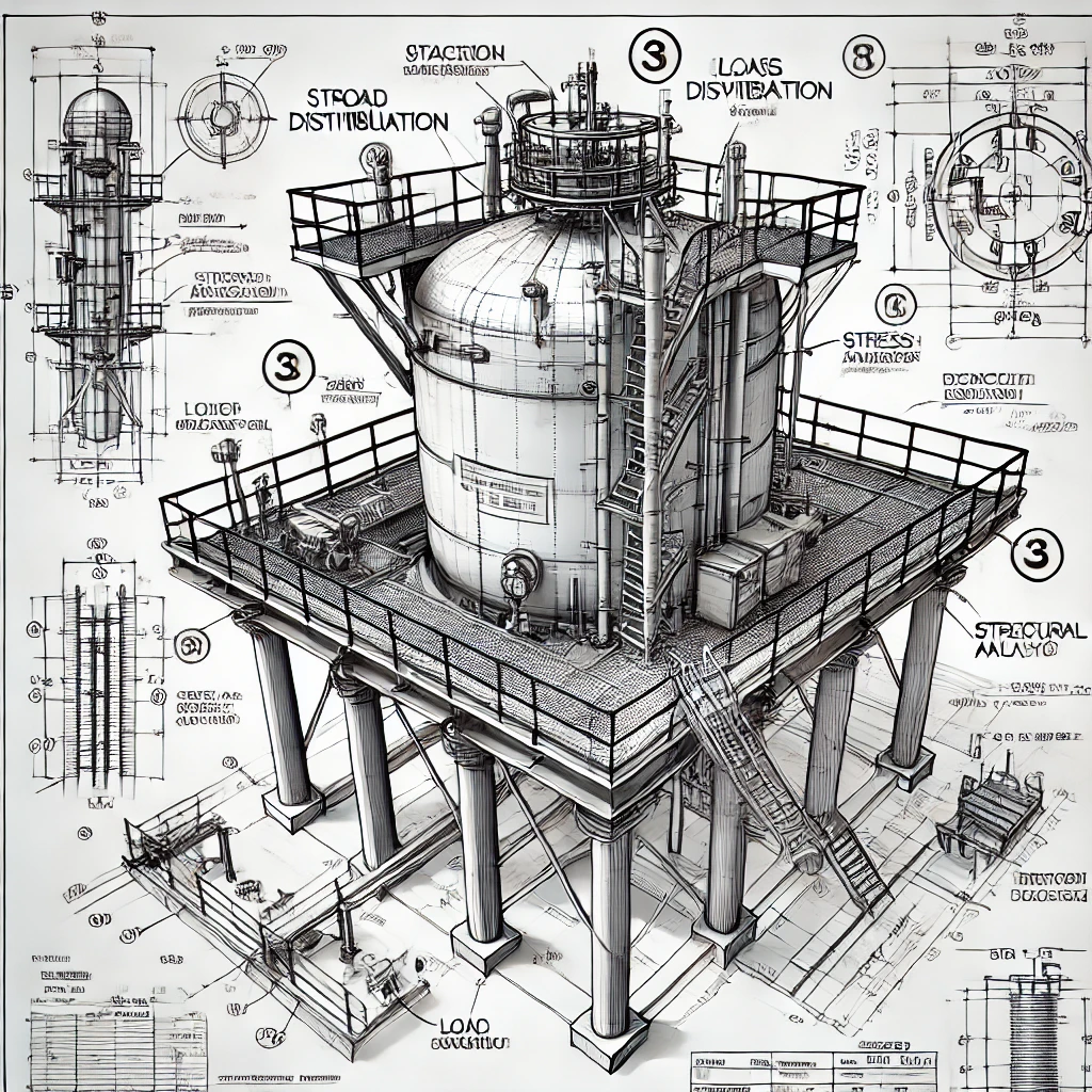 Design Analysis of vessel platform on stack 